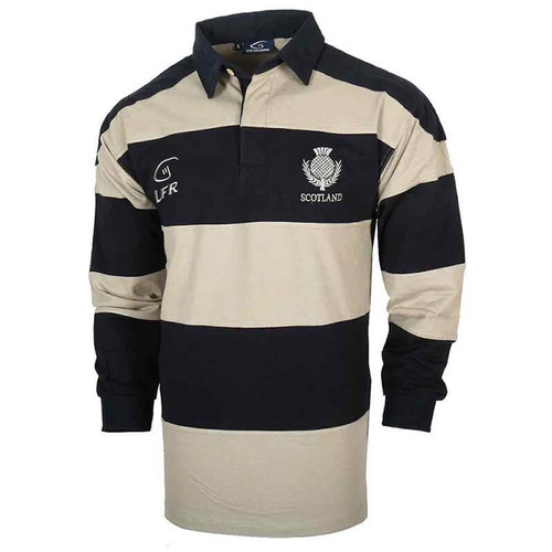 Scotland Long Sleeved Striped Rugby Shirt ShamrockGift.com