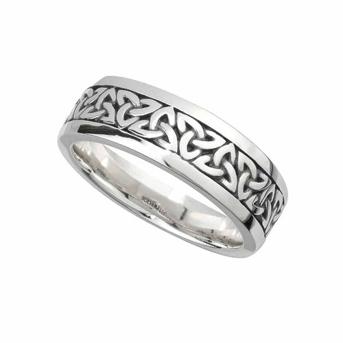 Solvar Silver Oxidized Trinity Band Design Ring for Gents S21012 ShamrockGift.com