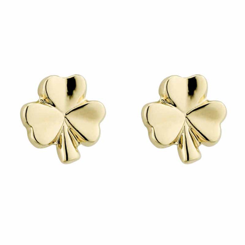 Solvar Rhodium Tiny Shamrock Stud Earrings S3239	ShamrockGift.com