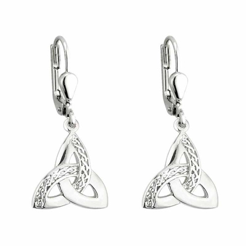 Solvar STERLING SILVER CELTIC TRINITY KNOT DROP EARRINGS S33270 ShamrockGift.com