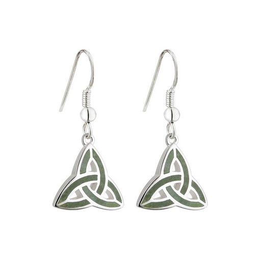 Solvar Sterling Silver Connemara Trinity Knot Drop Earrings S33301 ShamrockGift.com
