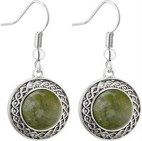 Solvar Rhodium Marble Celtic Earrings S33779 Shamrockgift.com