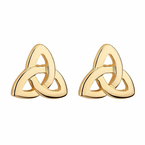 Solvar GOLD PLATED TRINITY KNOT STUD Earrings S3587 ShamrockGift.com