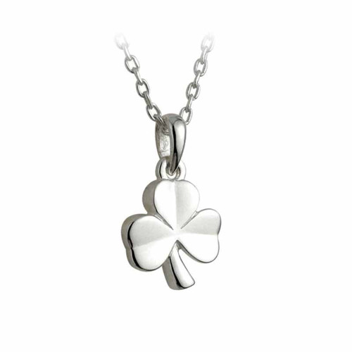 Solvar Sterling Silver Shamrock Children's Necklace S44719 ShamrockGift.com