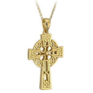 Solvar 10K Tiny Celtic Cross Pendant S44943 Shamrockgift.com