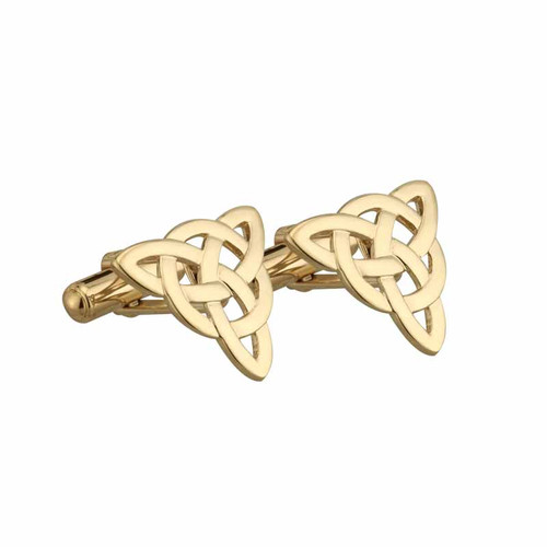 Gold Plated Cufflinks with Trinity Knot Shape Design ShamrockGift.com