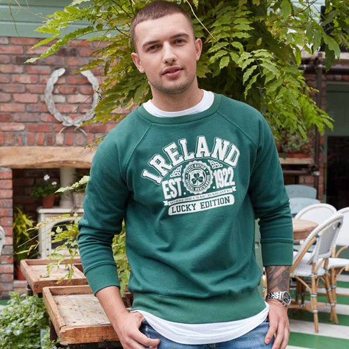 Traditional Craft Limited Ireland Lucky Edition Sweatshirt T5044 ShamrockGift.com