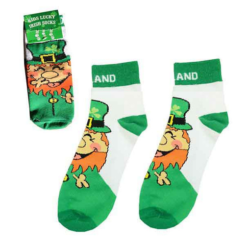 Traditional Craft Limited Laughing Leprechaun Socks for Kids T7447 ShamrockGift.com