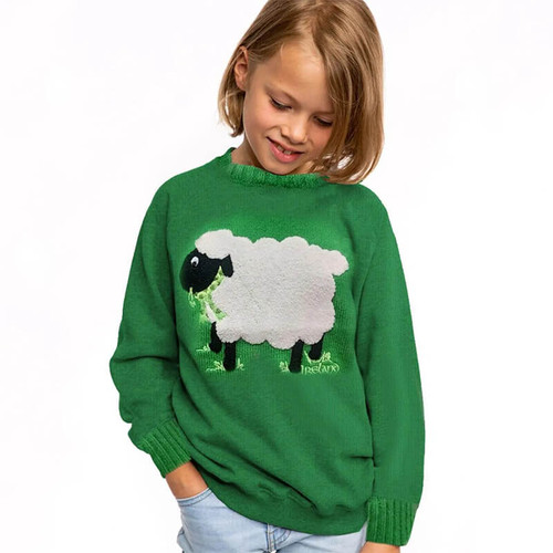 T7618 Ireland Kids Sweater wih Sheep Shamrockgift.com