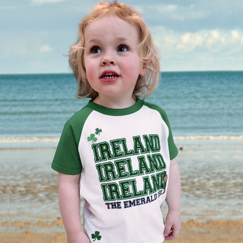 T7634 Ireland Shamrock Kids T-Shirt ShamrockGift.com