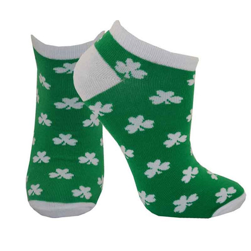 Traditional Craft Emerald 3 Shamrocks Socks T9297-OS Shamrockgift.com