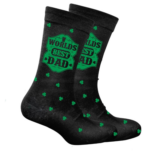 T9329-OS Worlds Best Dad Shamrock Socks ShamrockGift.com