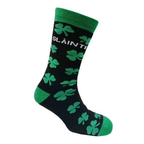 T9336-OS Slainte Shamrock Men's Socks ShamrockGift.com