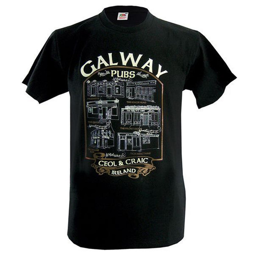 Traditional Craft Limited Galway Pubs Irish Tee Shirt TH1169 ShamrockGift.com